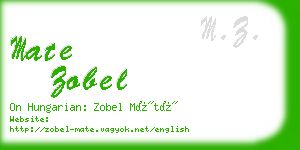 mate zobel business card